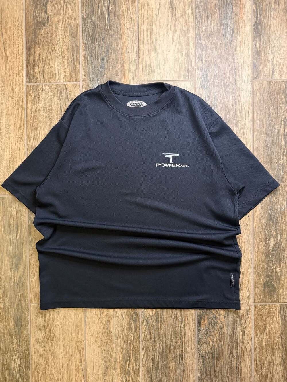 Vintage Powerade Poly-Dri Short Sleeve Athletic T-Shirt Black XL
